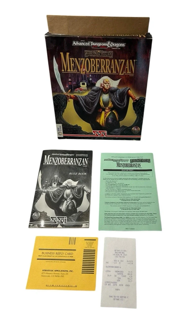 Menzoberranzan 1992 Forgotten Realms AD&D PC Box + Rule Book Only (NO GAME) READ